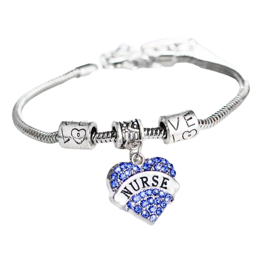Crystal Rhinestone Heart Pendants Bracelet